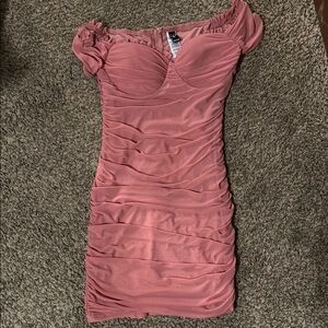 Windsor Pink Ruched Bodycon Mini Dress